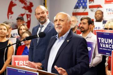 Lt. Gov. Stavros Anthony speaks during a press conference, hosted by the Trump campaign, on Fri ...