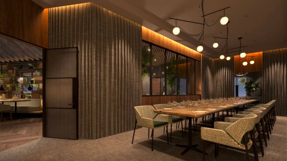 A rendering of a private dining room at Boa Steakhouse, set to open in the Palazzo Tower of The ...