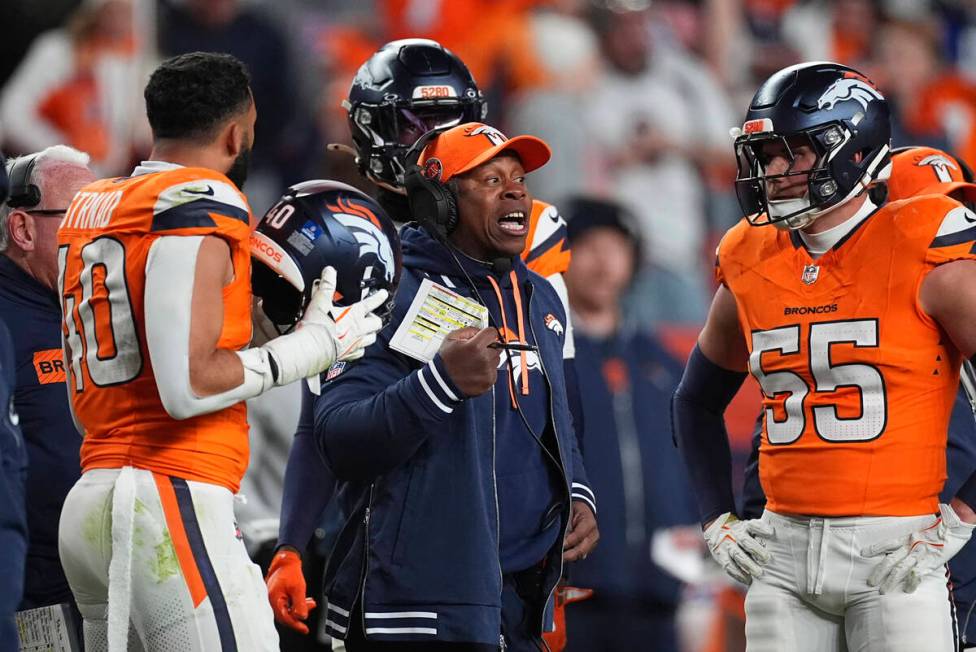 Denver Broncos defensive coordinator Vance Joseph in the second half of an NFL football game Su ...