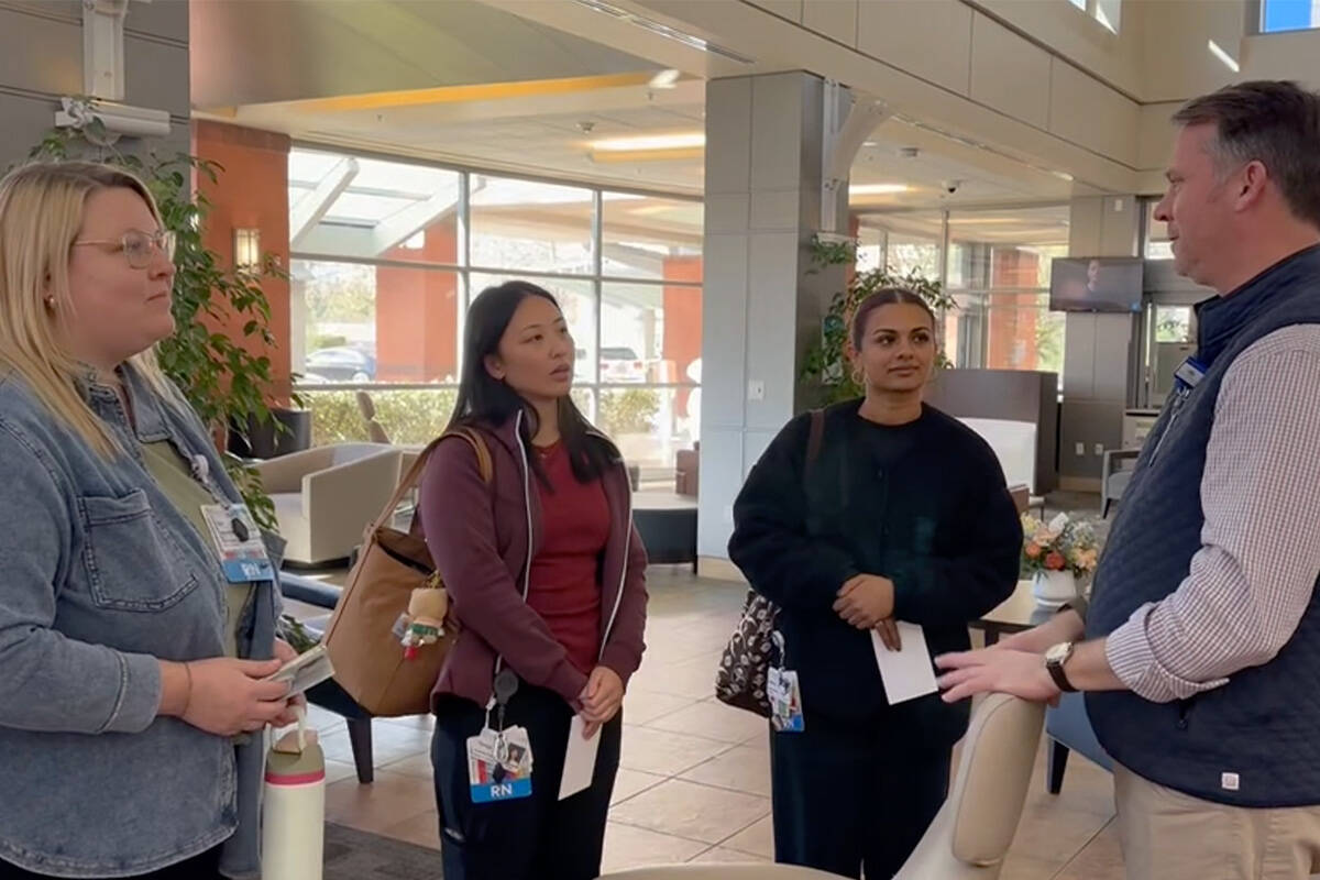 Nurses from Las Vegas and California cities deploy to Los Angeles amid the fires on January 13, ...