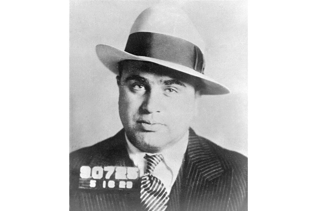 Chicago gangster Al Capone has his photo taken while in custody in Philadelphia, May 18, 1929, ...