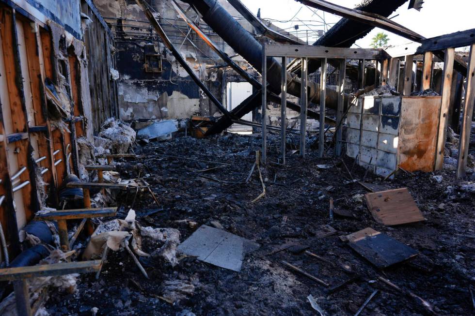 The inside of a classroom is seen at Palisades High School in the aftermath of the Palisades Fi ...