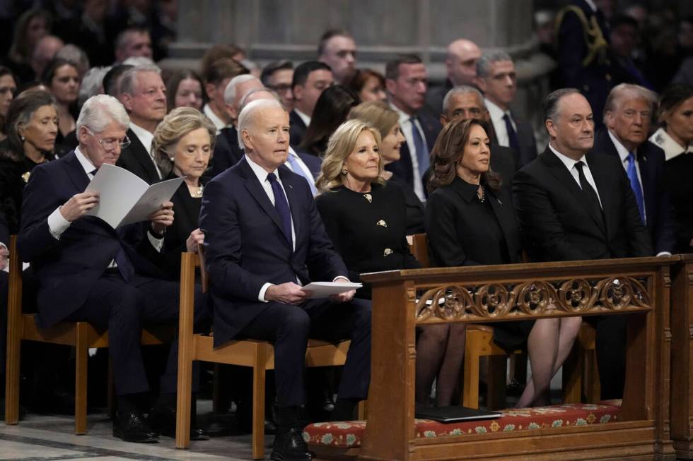 President Joe Biden, first lady Jill Biden, Vice President Kamala Harris, second gentleman Doug ...