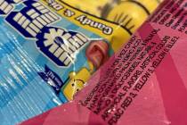 Pez candy, which contains red dye no. 3, is on display at a store in Lafayette, Calif., March 2 ...