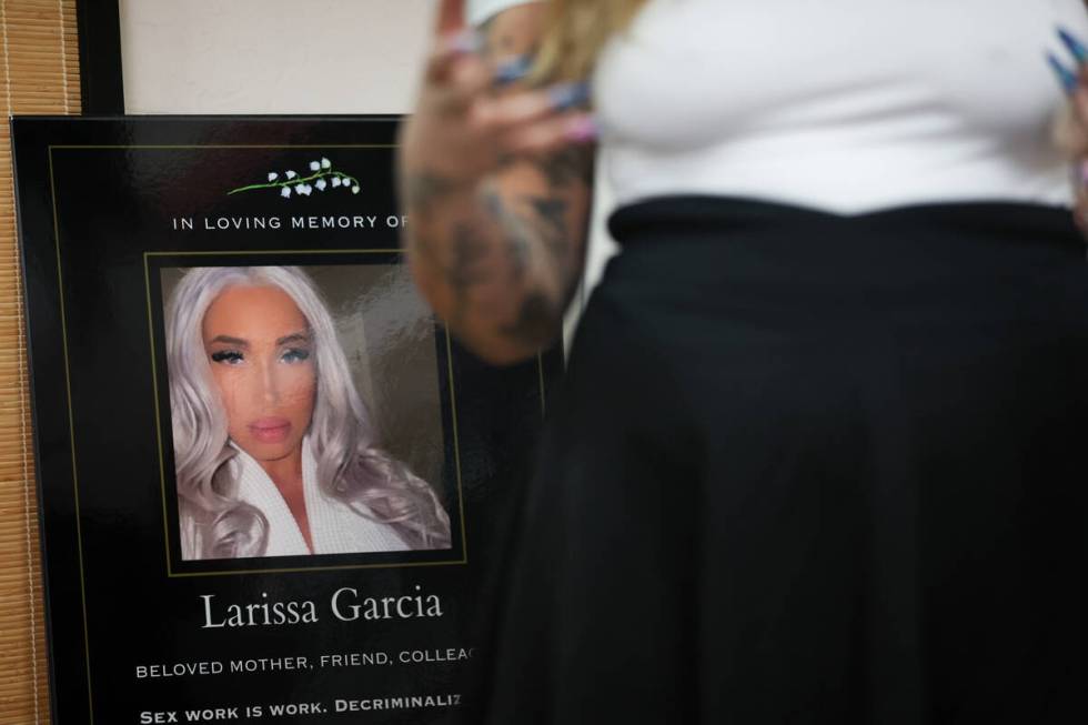 Sex work activists hold a memorial for Larissa Garcia at non-profit organization The Cupcake Gi ...