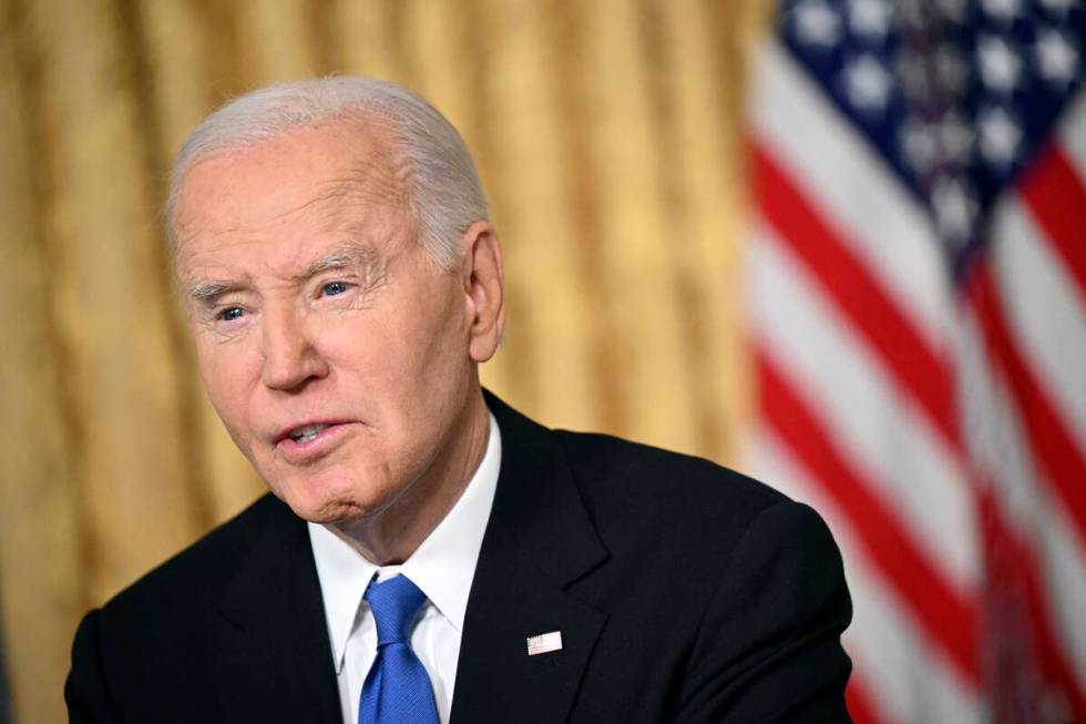 President Joe Biden speaks from the Oval Office of the White House as he gives his farewell add ...