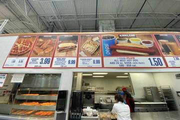 A menu board is seen at a Costco food court. (Courtesy AMG-Parade)