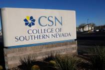 The College of Southern Nevada’s Charleston Campus is seen on Monday, Jan. 23, 2023, in Las V ...