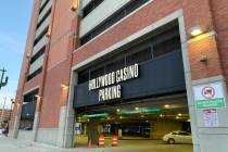 The Hollywood Casino parking garage in Detroit on Monday, Feb. 10, 2025. (Robin Buckson/The Det ...