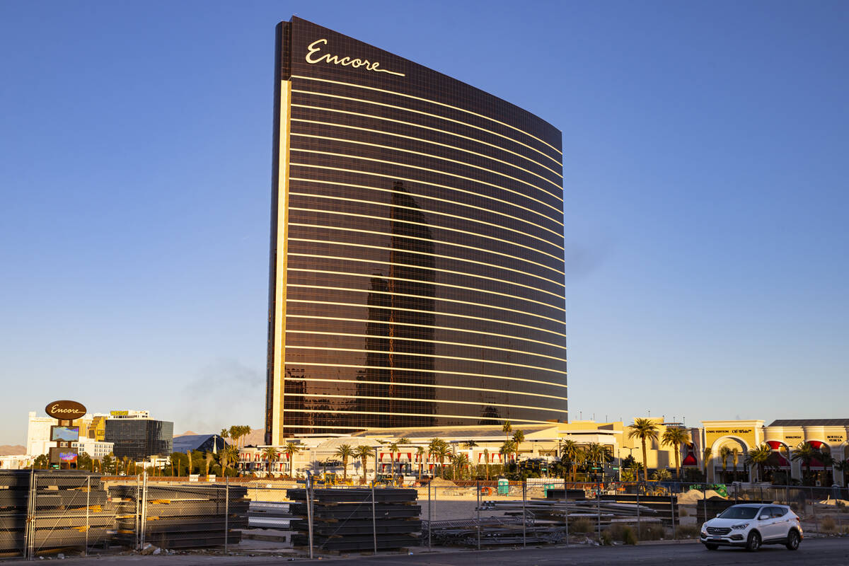Encore Las Vegas is seen along Fashion Show Drive on Wednesday, Jan. 26, 2022, in Las Vegas. (C ...