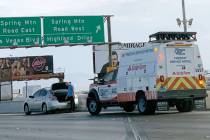 A Freeway Service Patrol member helps a motorist in need on Wednesday, July 31, 2019. (Mick Ake ...